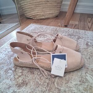 🆕️🌺 Kannu Made In Spain Leather Espadrille Lace-up Sandals 8 / 39 🌺🆕️